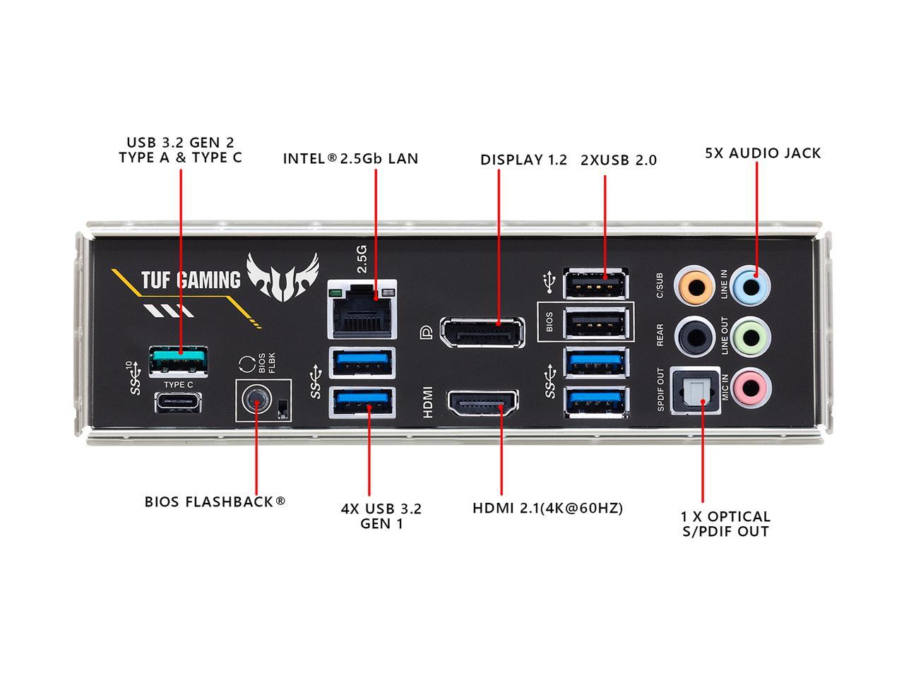 ASUS TUF GAMING B550-PLUS AMD AM4 (3rd Gen Ryzen) ATX Gaming Motherboard (PCIe 4.0, 2.5Gb LAN, HDMI 2.1, BIOS FlashBack, USB 3.2 Gen 2, Addressable Gen 2 RGB Header and AURA Sync)