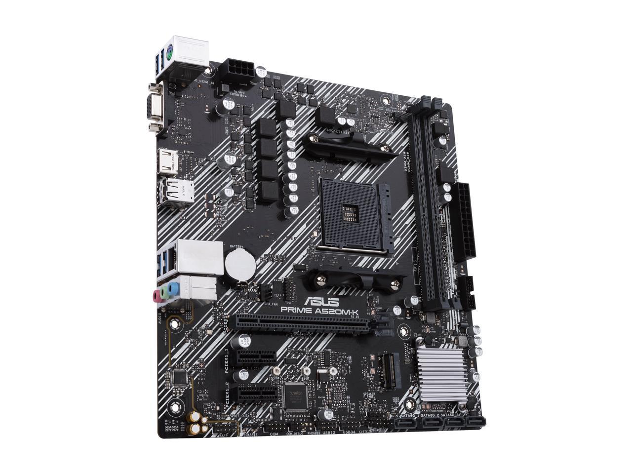 ASUS PRIME A520M-K AM4 AMD A520 SATA 6Gb/s Micro ATX AMD Motherboard