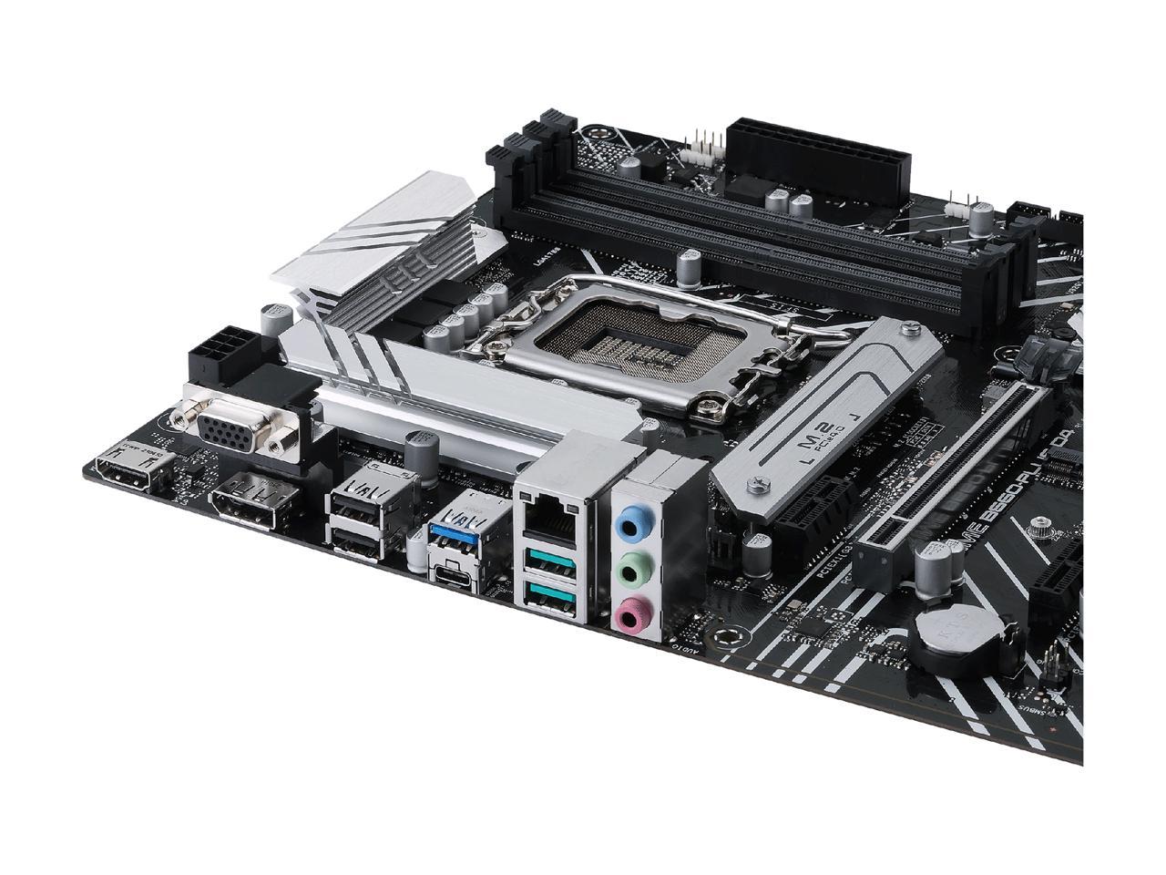 ASUS PRIME B660-PLUS D4 LGA 1700 (Intel 12th & 13th Gen) ATX Motherboard (PCIe 4.0, DDR4, 3xM.2 slots, 2.5Gb LAN, rear USB 3.2 Gen 2x2 Type-C, front USB 3.2 Gen 1 Type-C)