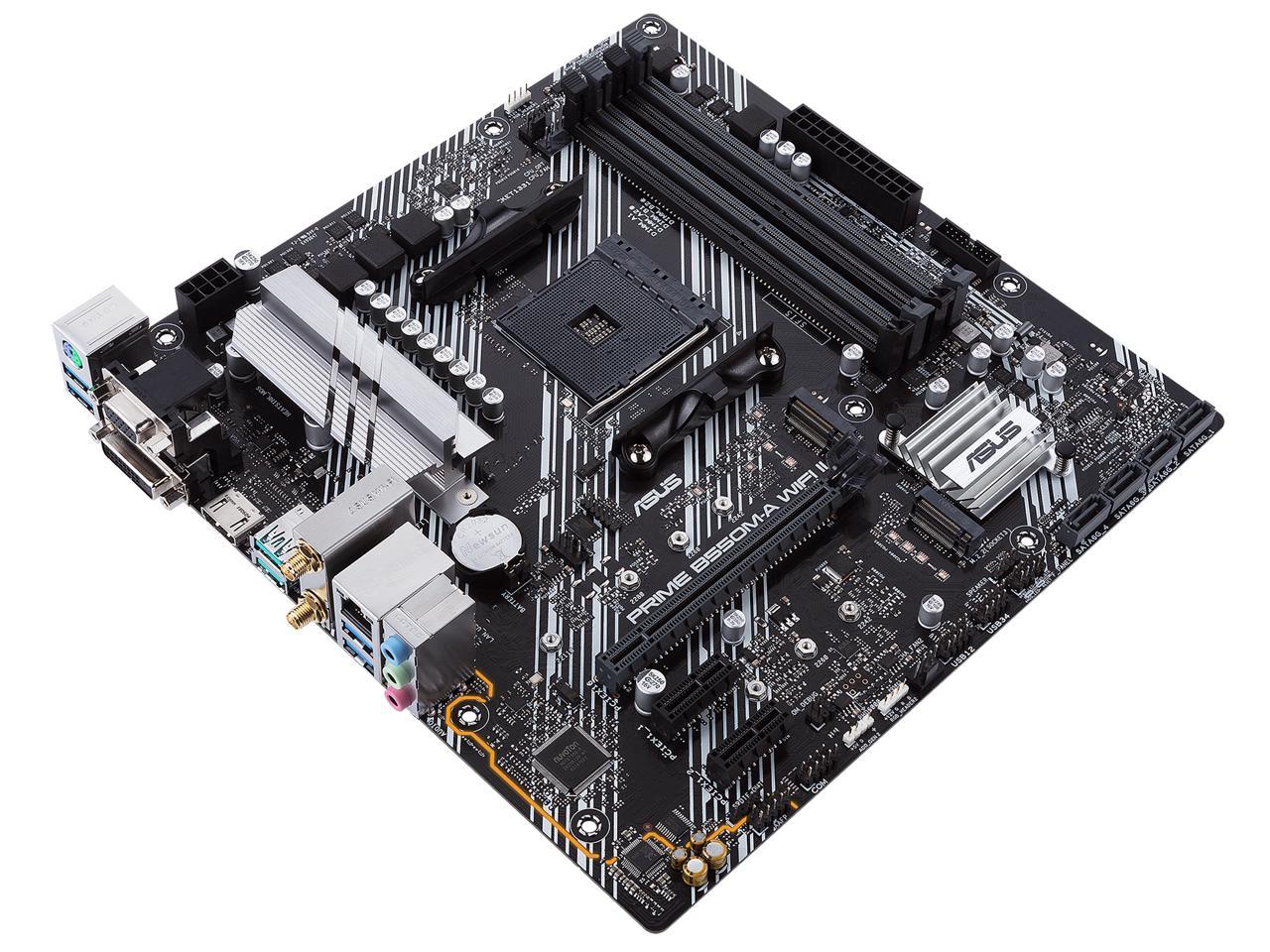 ASUS Prime B550M-A WiFi II AMD AM4 (3rd Gen Ryzen) Micro ATX Motherboard (PCIe 4.0, WiFi 6, ECC Memory, 1Gb LAN, HDMI 2.1/D-Sub, 4K@60HZ, Addressable Gen 2 RGB Header and Aura Sync)