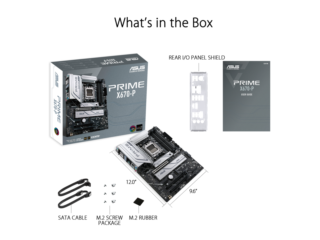 ASUS Prime X670-P Socket AM5 (LGA 1718) Ryzen 7000 ATX Motherboard (DDR5, 3xM.2 Slots, USB 3.2 Gen 2x2 Type-C, USB4 Header, and 2.5Gb Ethernet)