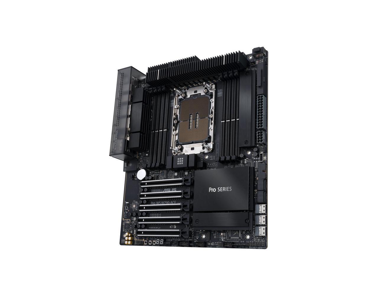 ASUS Pro WS W790-ACE Intel® W790 (LGA 4677) CEB workstation motherboard, PCIe 5.0 x16, M.2, 10G and 2.5G LAN, Server-grade Remote Management, 12+1+1 power stages, front and Rear USB 3.2 Gen 2x2 Type-C