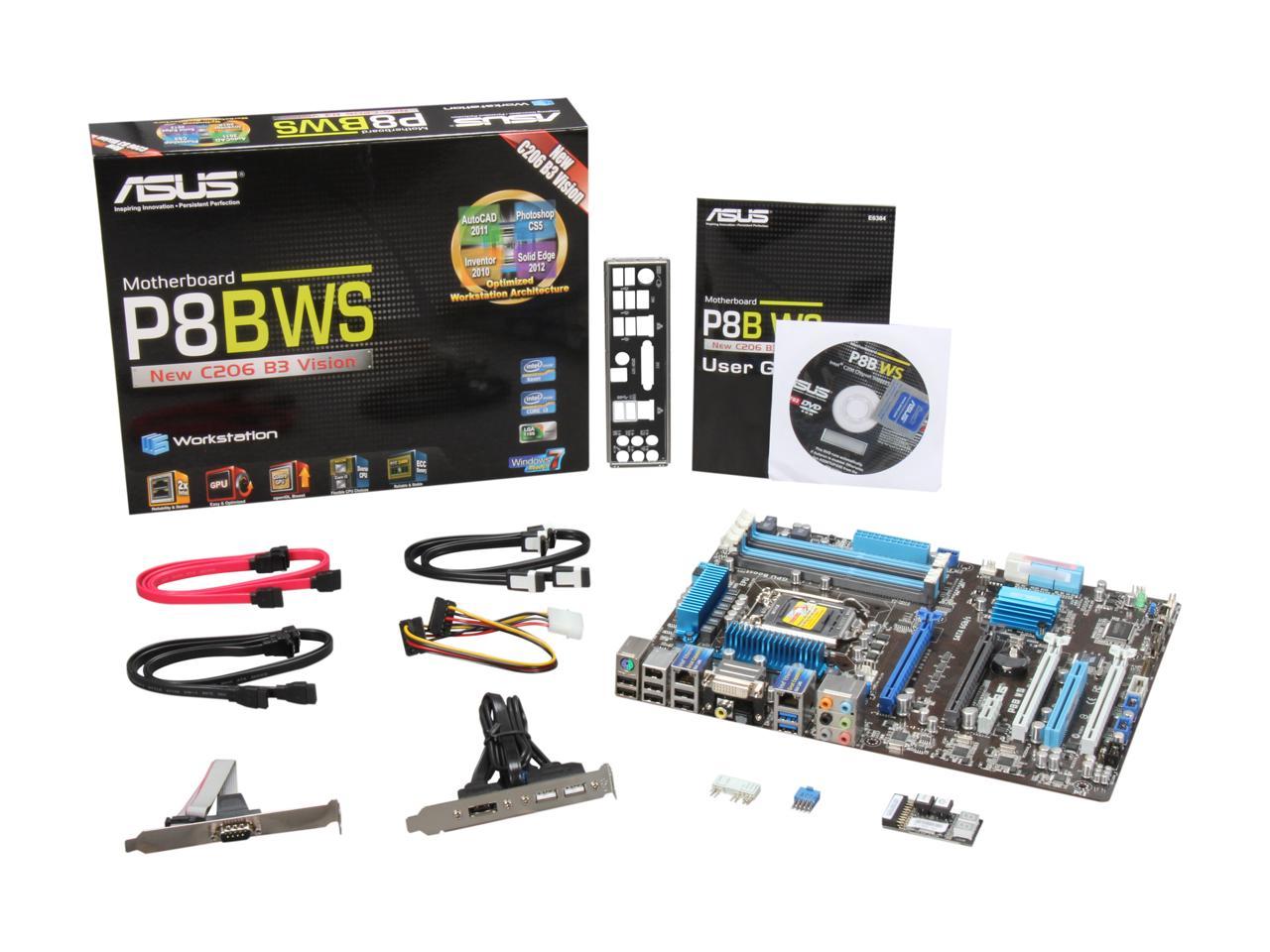 ASUS P8B WS LGA 1155 Intel C206 ATX Intel Xeon E3 Server/Workstation Motherboard