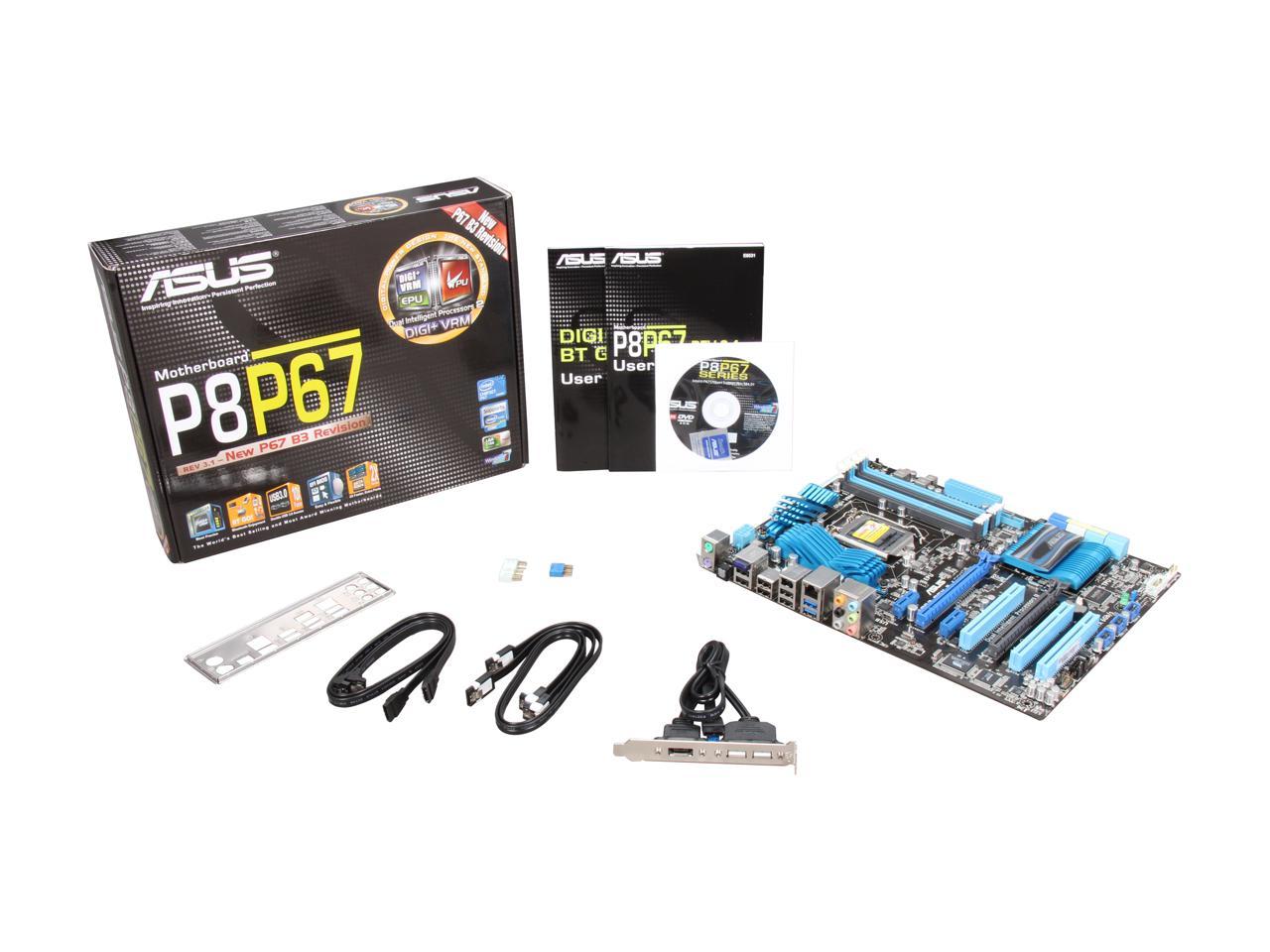 ASUS P8P67 (REV 3.1) LGA 1155 Intel P67 SATA 6Gb/s USB 3.0 ATX Intel Motherboard