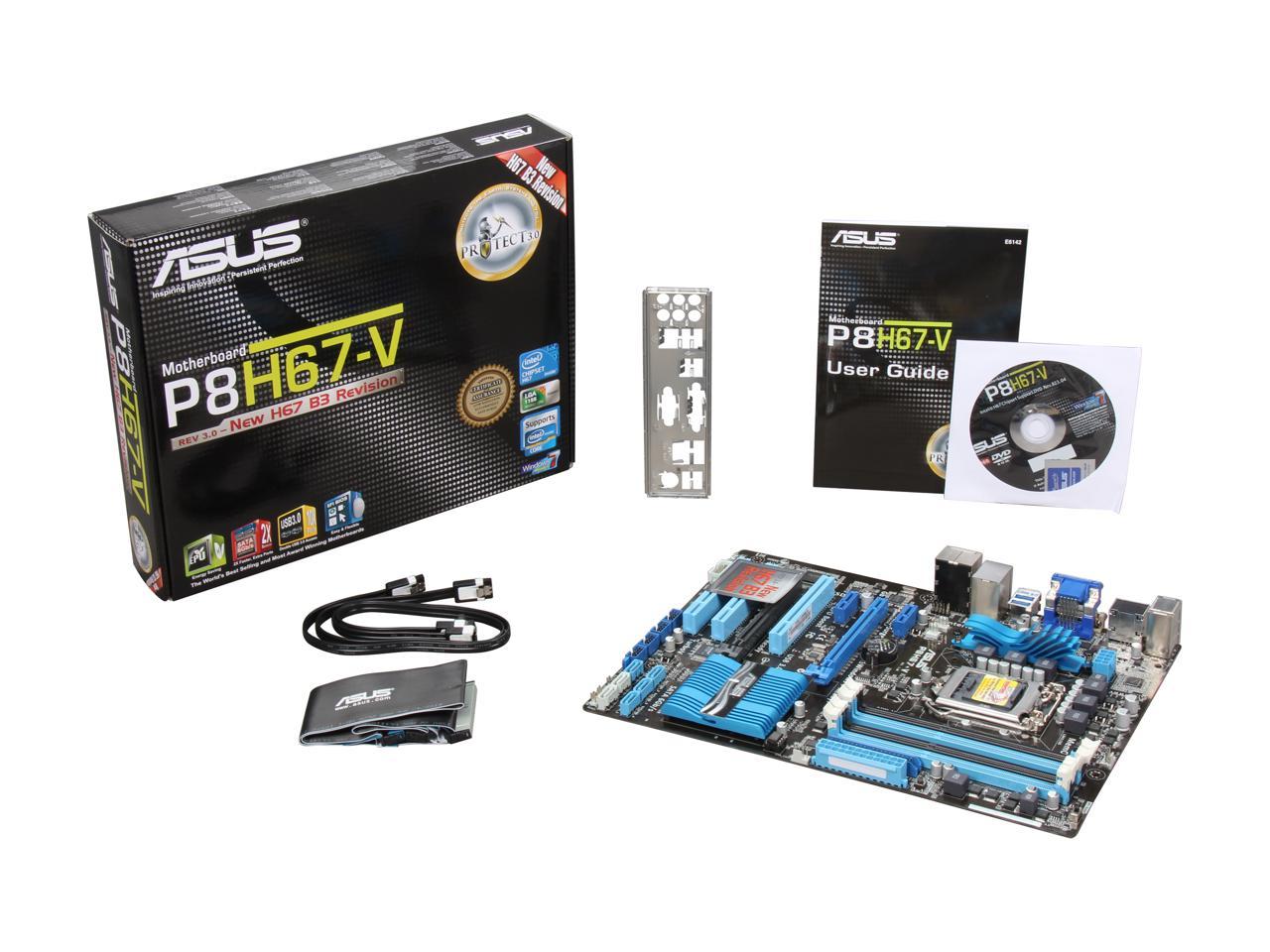 ASUS P8H67-V (REV 3.0) LGA 1155 Intel H67 HDMI SATA 6Gb/s USB 3.0 ATX Intel Motherboard with UEFI BIOS