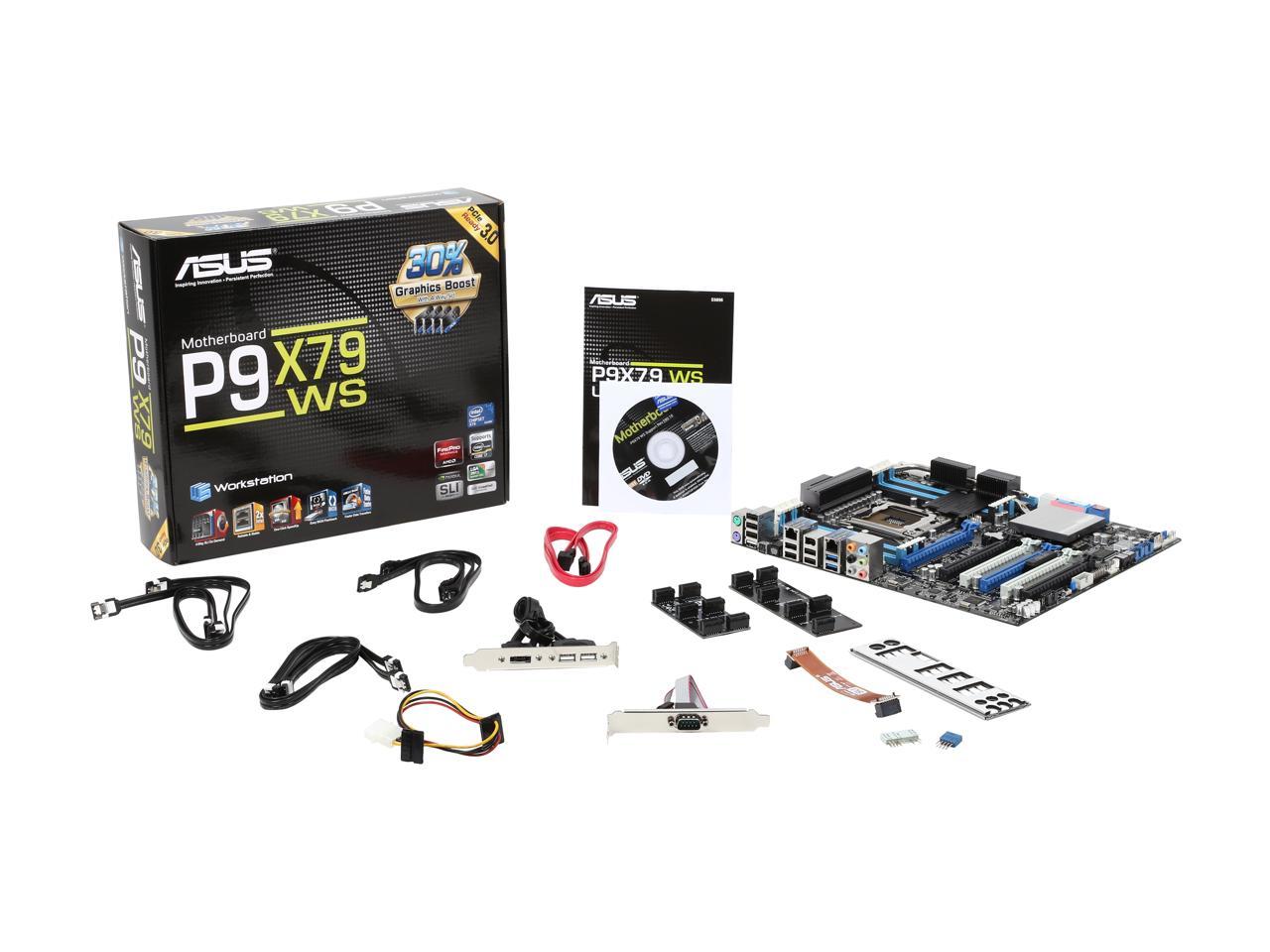 ASUS P9X79 WS LGA 2011 Intel X79 SATA 6Gb/s USB 3.0 SSI CEB Intel Motherboard with USB BIOS