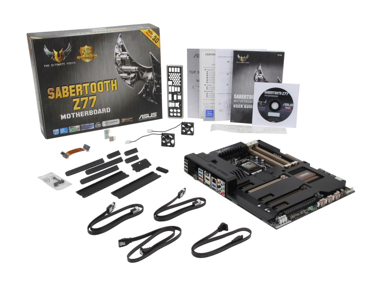 ASUS SABERTOOTH Z77 LGA 1155 Intel Z77 HDMI SATA 6Gb/s USB 3.0 ATX Intel Motherboard