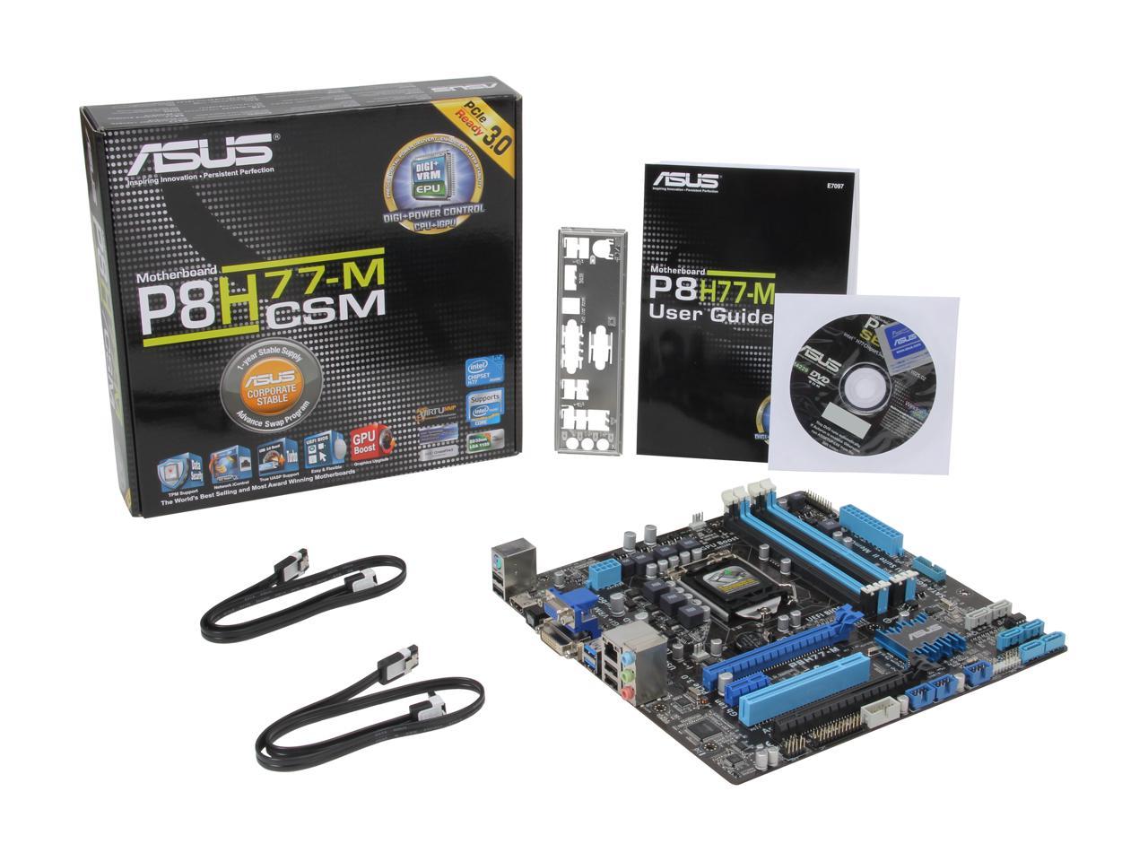 ASUS P8H77-M/CSM LGA 1155 Intel H77 HDMI SATA 6Gb/s USB 3.0 Micro ATX Intel Motherboard