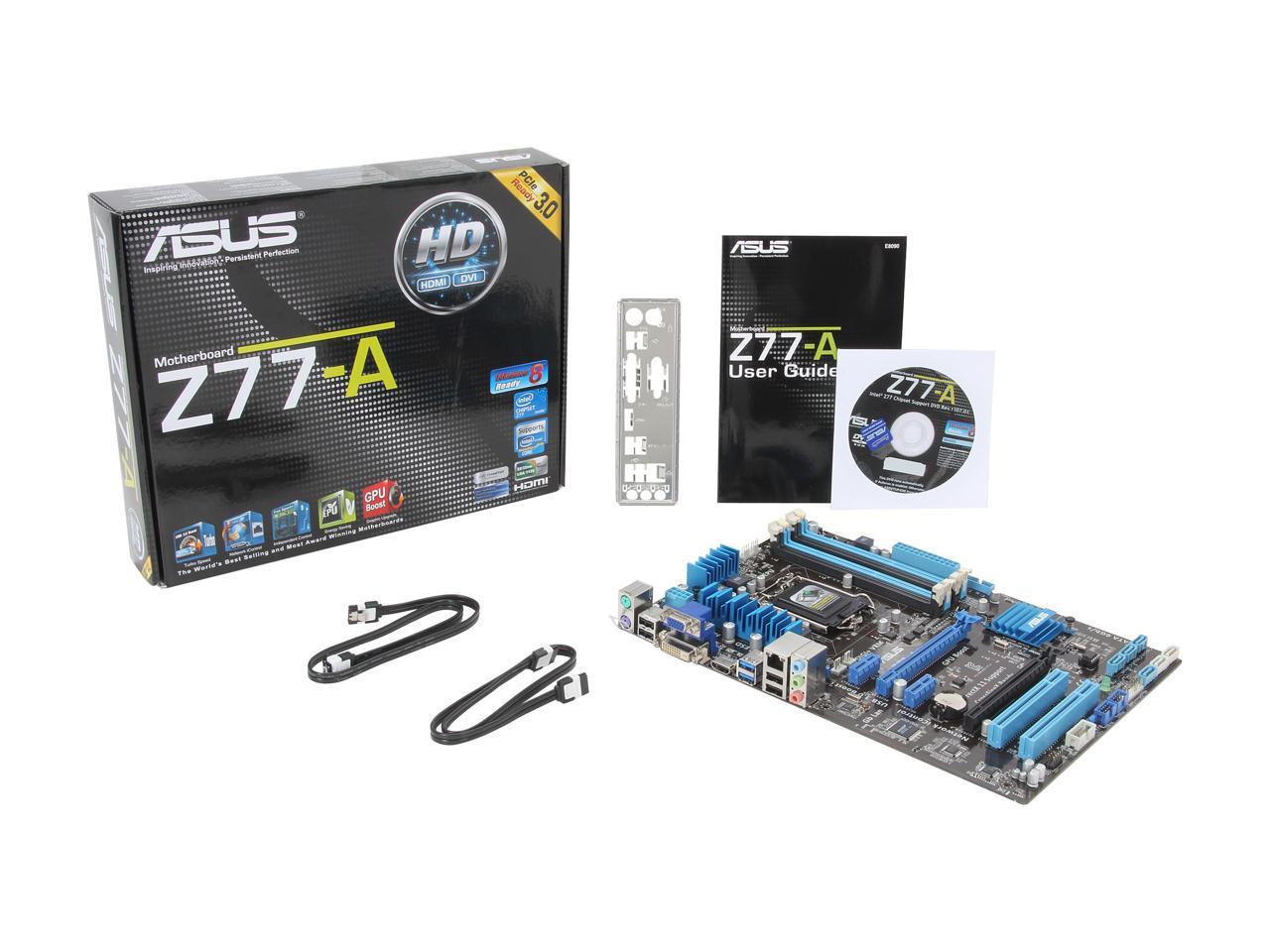 ASUS Z77-A LGA 1155 Intel Z77 HDMI SATA 6Gb/s USB 3.0 ATX Intel Motherboard