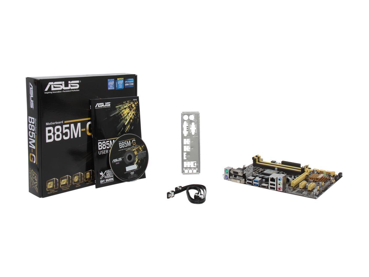 ASUS B85M-G LGA 1150 Intel B85 HDMI SATA 6Gb/s USB 3.0 Micro ATX Intel Motherboard