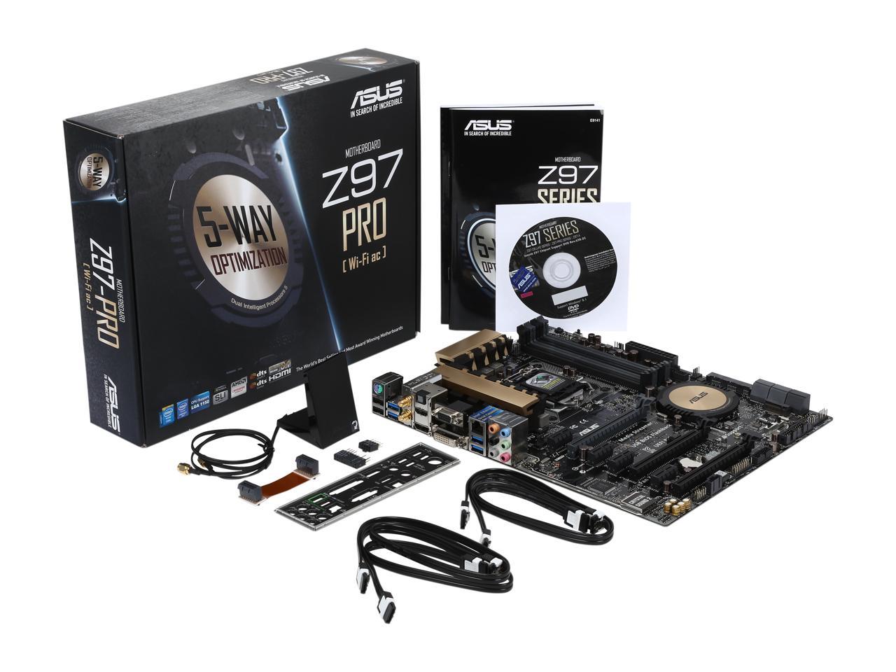 ASUS Z97-PRO(Wi-Fi ac) LGA 1150 Intel Z97 HDMI SATA 6Gb/s USB 3.0 ATX Intel Motherboard