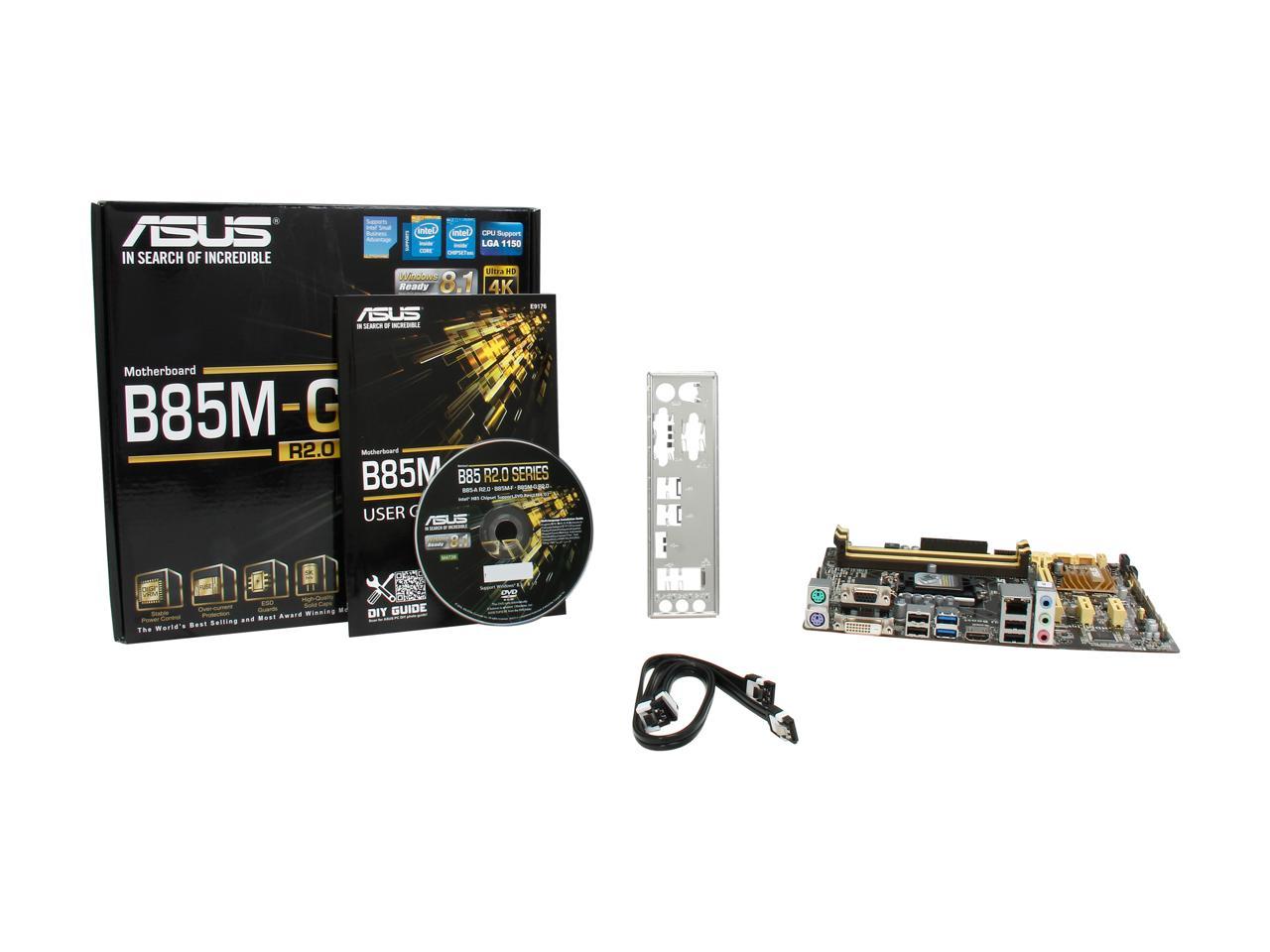 ASUS B85M-G R2.0 LGA 1150 Intel B85 HDMI SATA 6Gb/s USB 3.0 Micro ATX Intel Motherboard