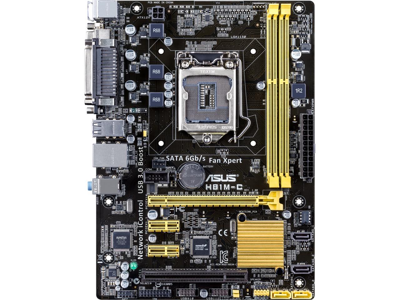 ASUS H81M-C/CSM LGA 1150 Intel H81 SATA 6Gb/s USB 3.0 Micro ATX Intel Motherboard
