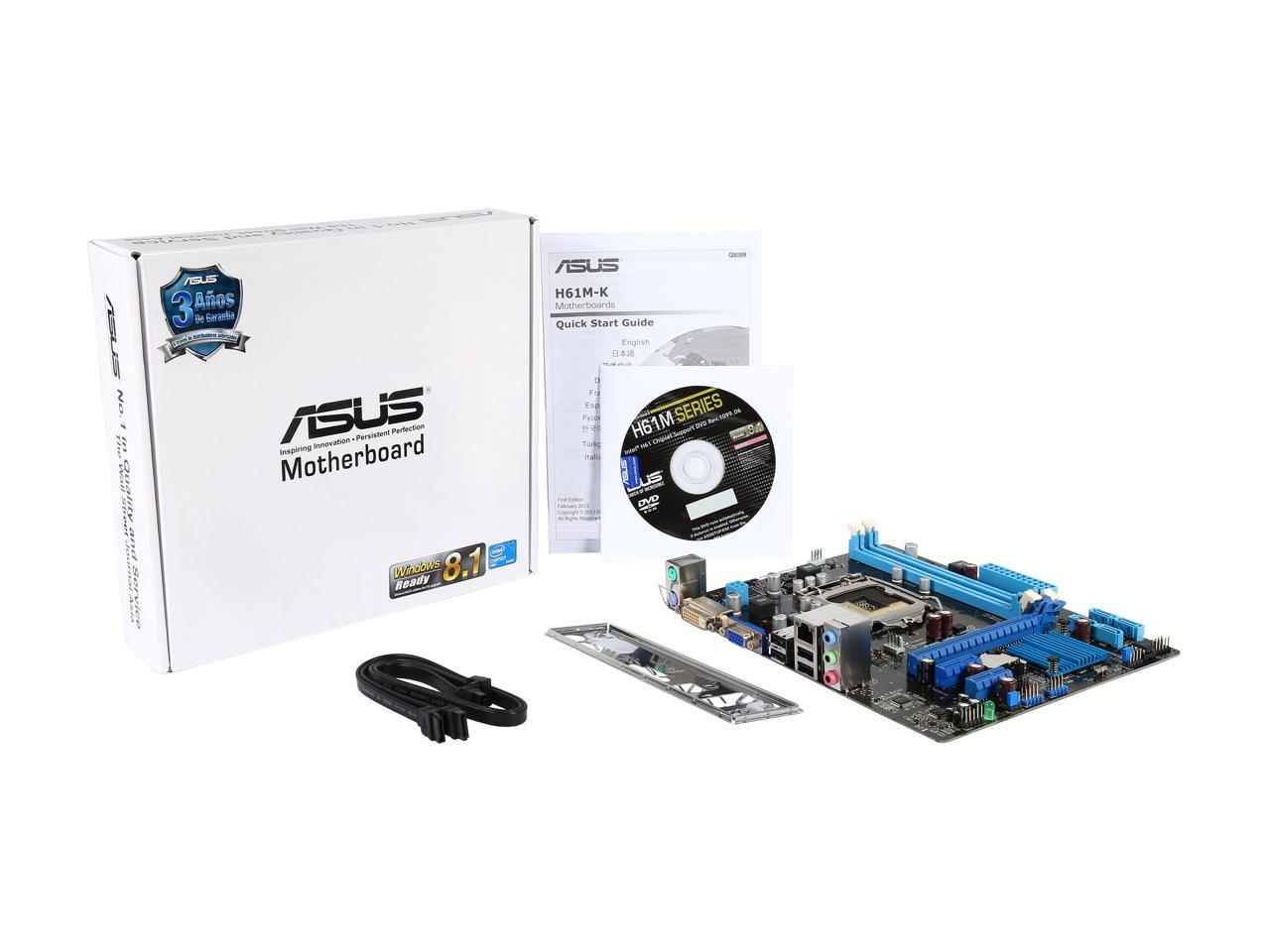 ASUS H61M-K LGA 1155 Intel H61 (B3) uATX Intel Motherboard