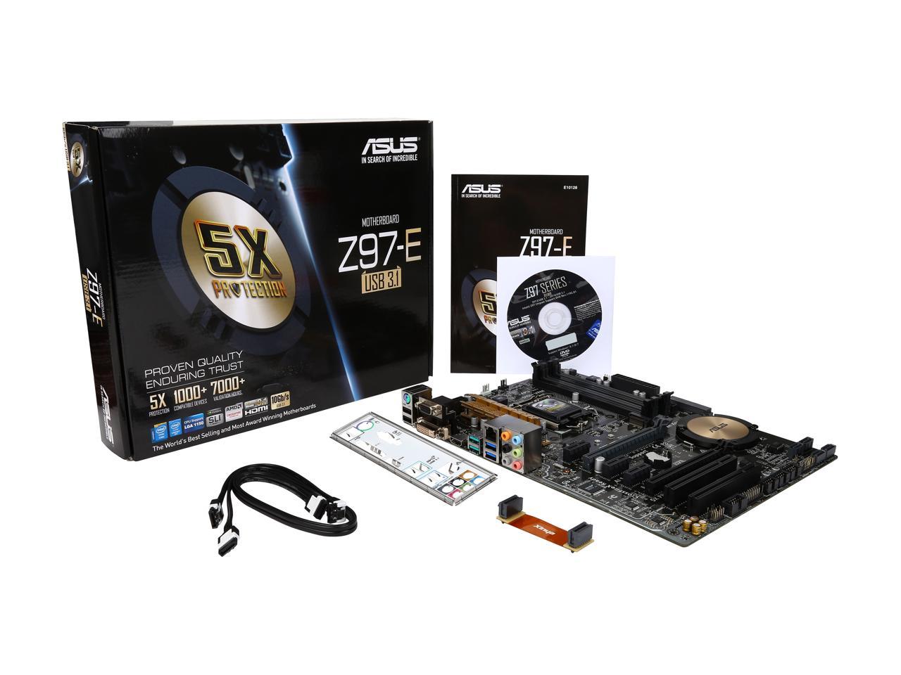 ASUS Z97-E/USB3.1 LGA 1150 Intel Z97 HDMI SATA 6Gb/s USB 3.1 USB 3.0 ATX Intel Motherboard