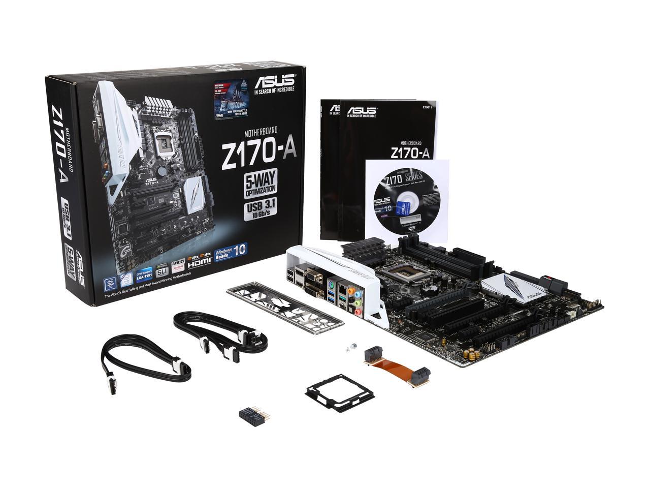 ASUS Z170-A LGA 1151 Intel Z170 HDMI SATA 6Gb/s USB 3.1 USB 3.0 ATX Intel Motherboard