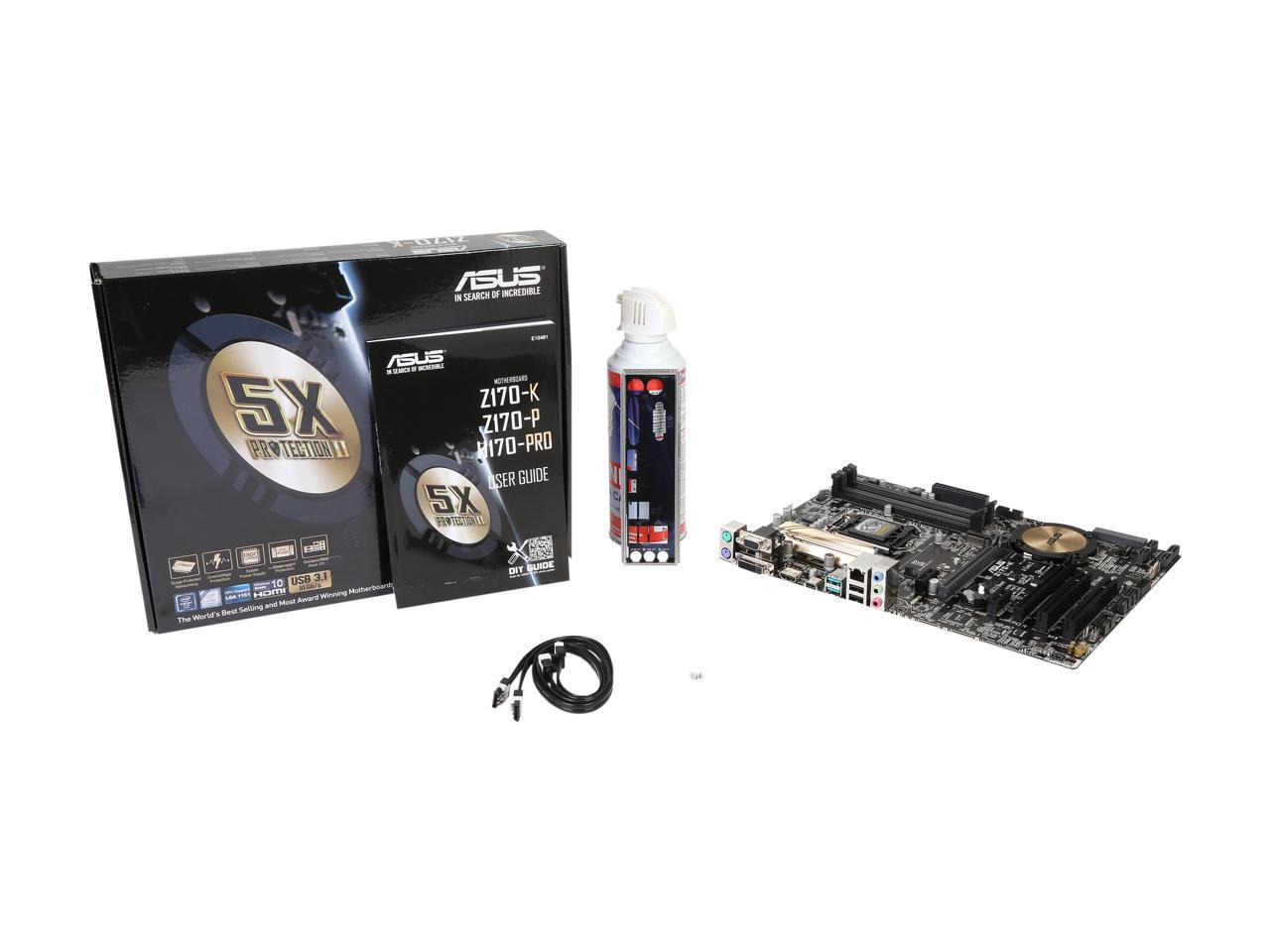 ASUS Z170-K LGA 1151 Intel Z170 HDMI SATA 6Gb/s USB 3.1 ATX Intel Motherboard