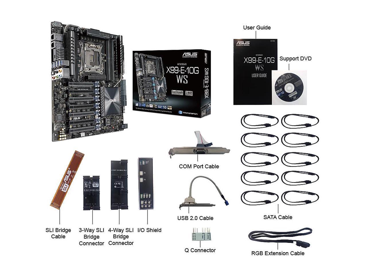 ASUS X99-E-10G WS LGA 2011-v3 Intel X99 SATA 6Gb/s USB 3.1 CEB Intel Motherboard