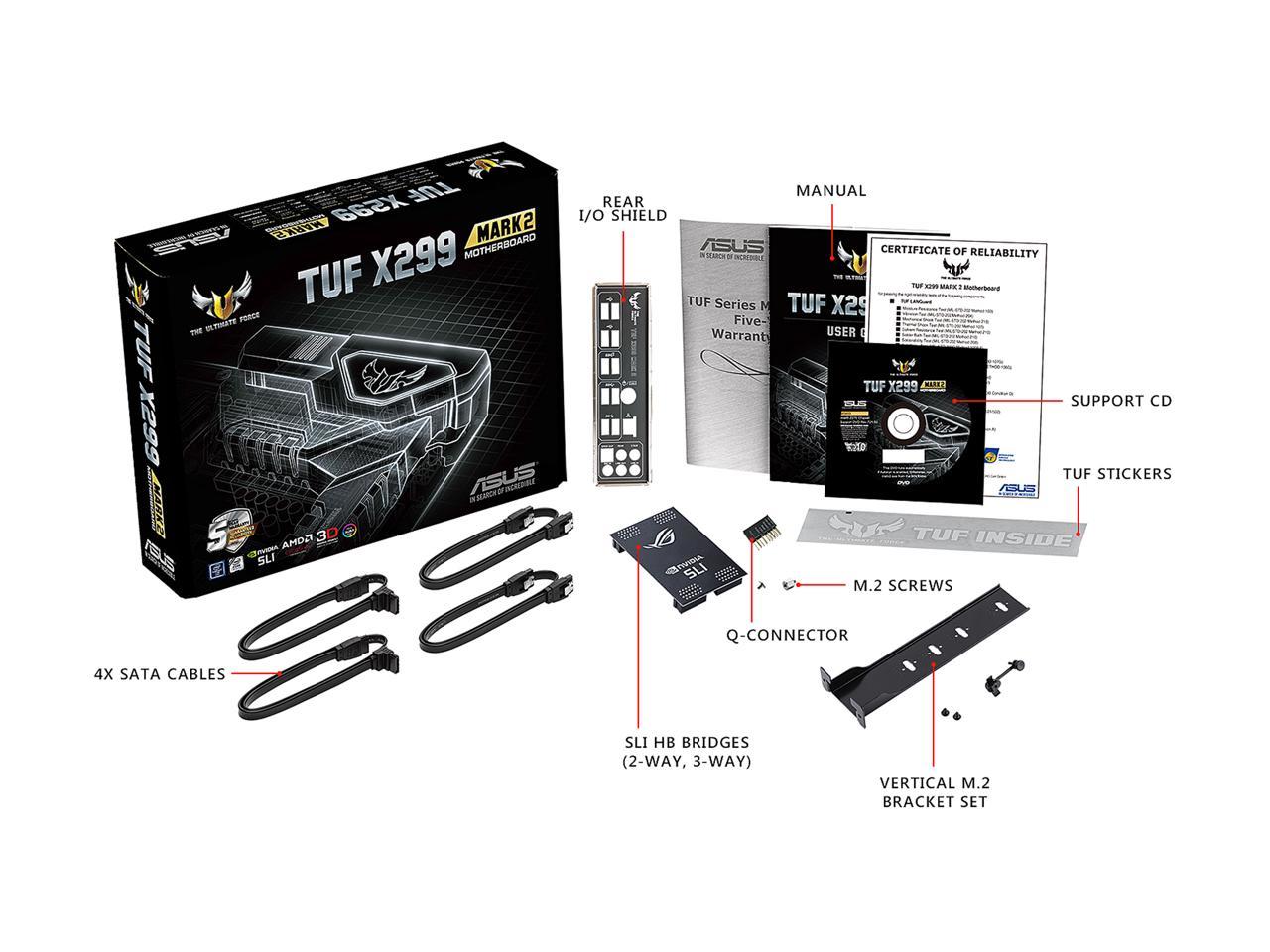 ASUS TUF X299 MARK 2 LGA2066 DDR4 M.2 USB 3.1 X299 ATX Motherboard for Intel Core i9 and i7 X-Series Processors