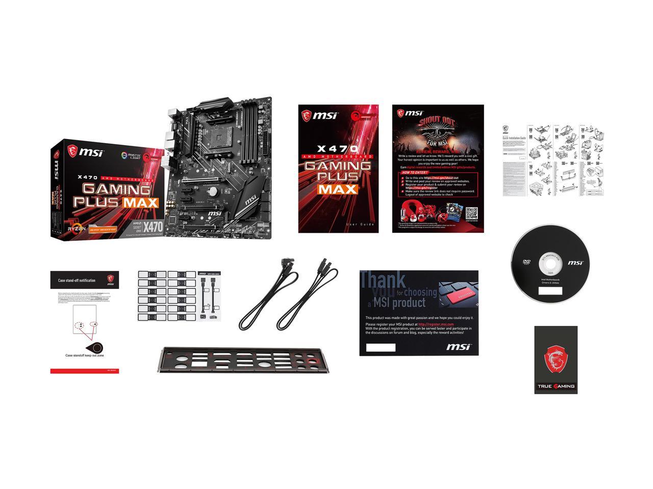 MSI PERFORMANCE GAMING X470 GAMING PLUS MAX AM4 AMD X470 SATA 6Gb/s ATX AMD Motherboard