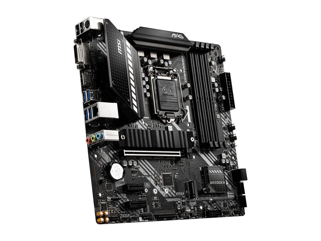 MSI MAG B460M BAZOOKA LGA 1200 Intel B460 SATA 6Gb/s Micro ATX Intel Motherboard