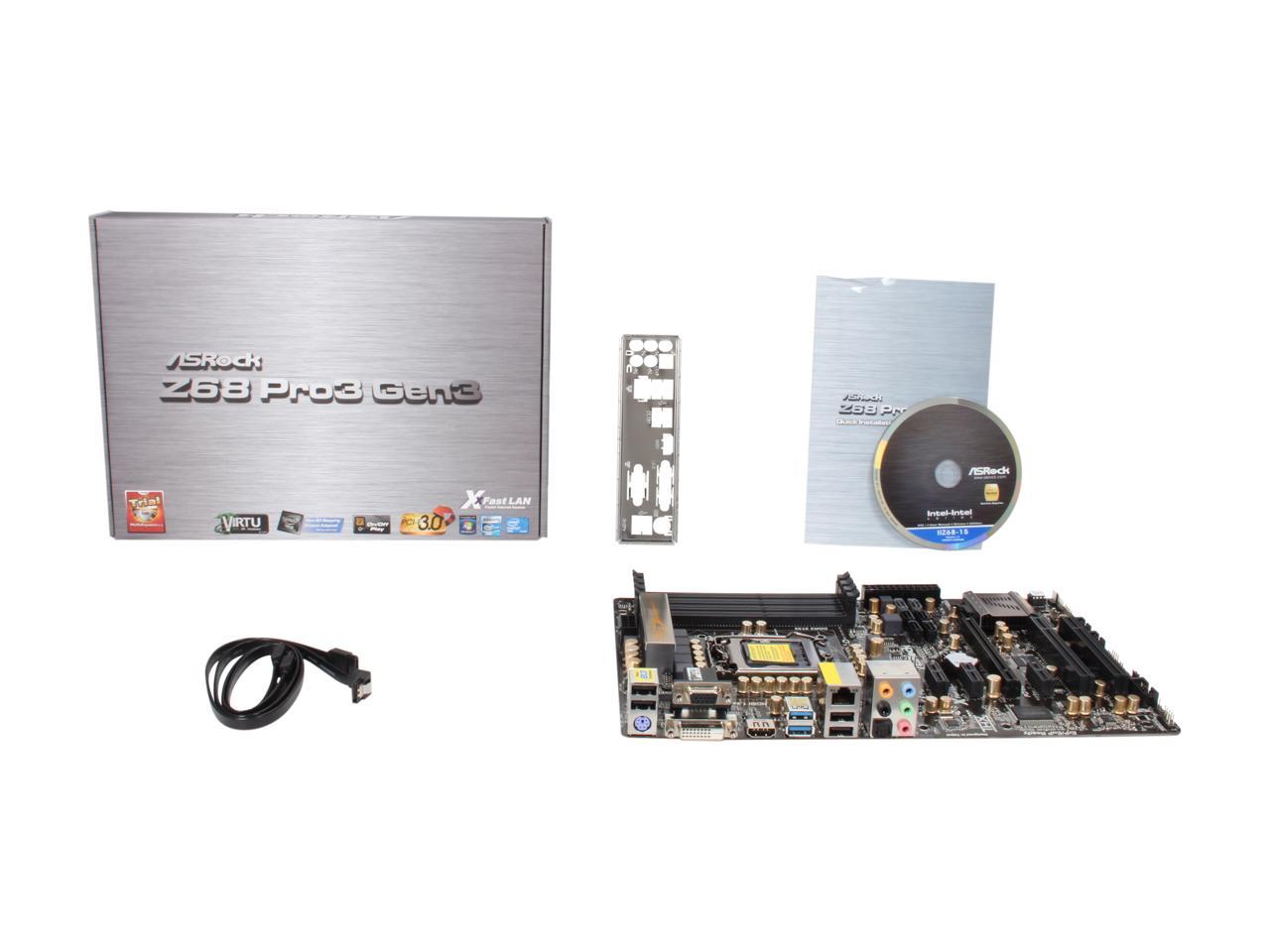 ASRock Z68 PRO3 GEN3 LGA 1155 Intel Z68 HDMI SATA 6Gb/s USB 3.0 ATX Intel Motherboard