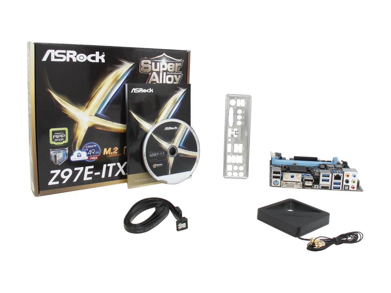 ASRock Z97E-ITX/ac LGA 1150 Intel Z97 HDMI SATA 6Gb/s USB 3.0 Mini ITX Intel Motherboard