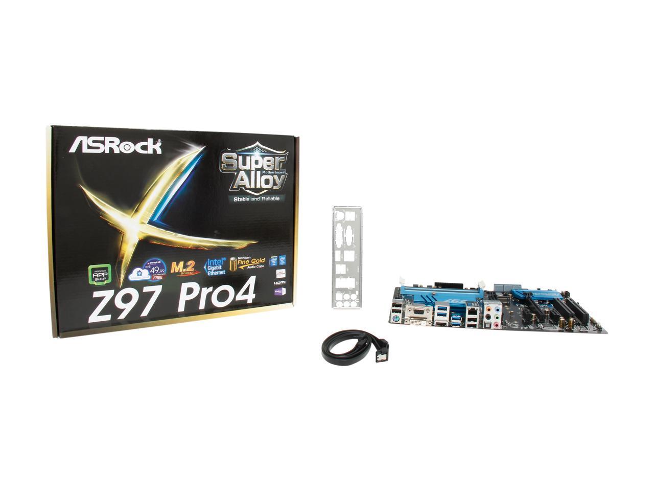 ASRock Z97 Pro4 LGA 1150 Intel Z97 HDMI SATA 6Gb/s USB 3.0 ATX Intel Motherboard