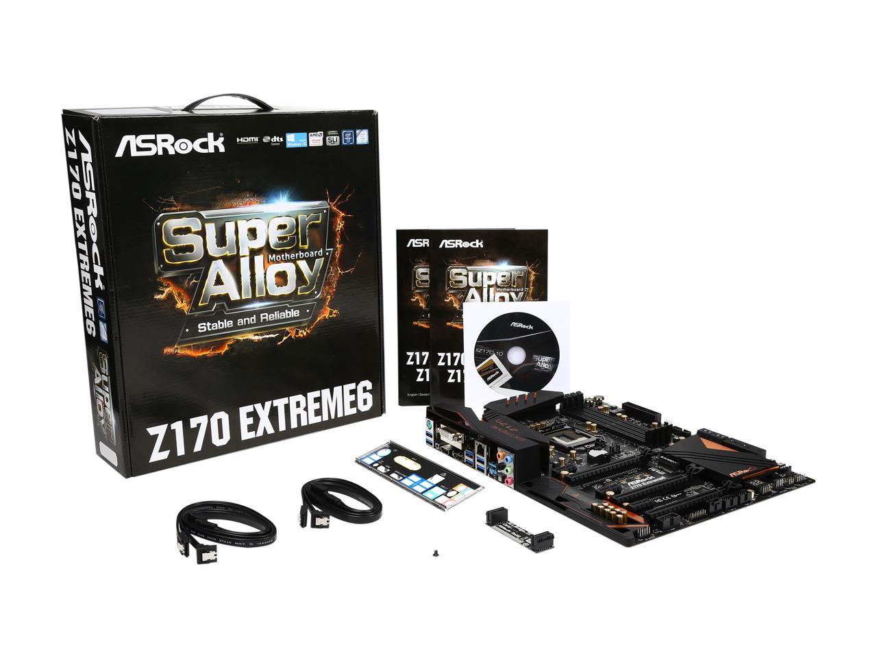 ASRock Z170 Extreme6 LGA 1151 Intel Z170 HDMI SATA 6Gb/s USB 3.1 USB 3.0 ATX Intel Motherboard