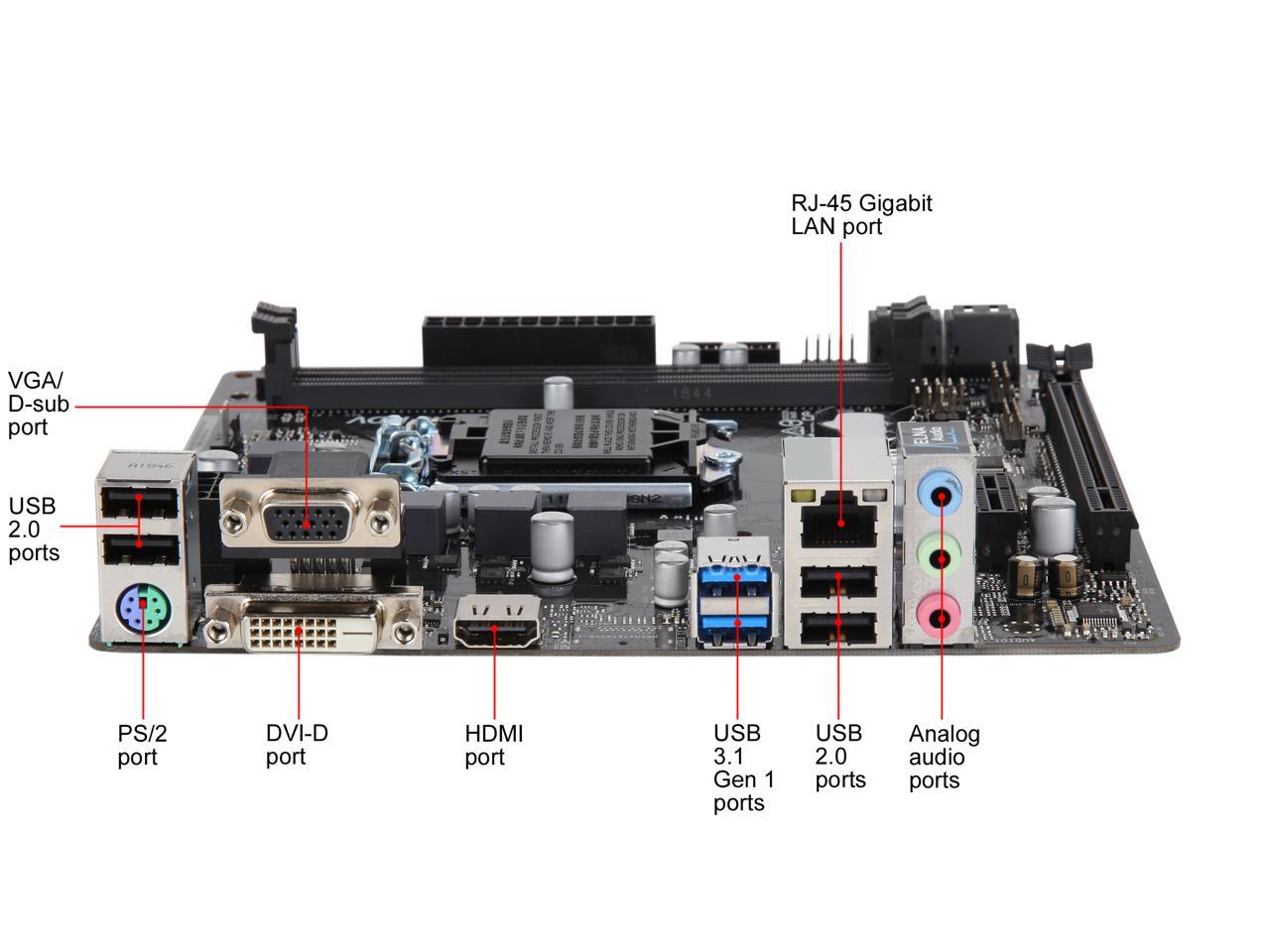 ASRock H310CM-HDV LGA 1151 (300 Series) Intel H310 HDMI SATA 6Gb/s USB 3.1 Micro ATX Intel Motherboard