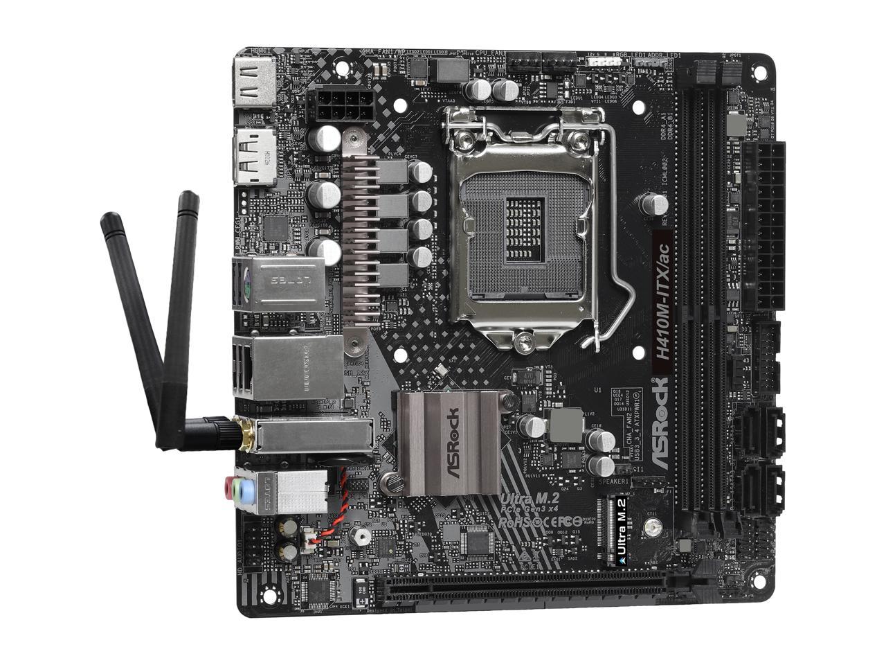 ASRock H410M-ITX/AC LGA 1200 Intel H410 SATA 6Gb/s Mini ITX Intel Motherboard