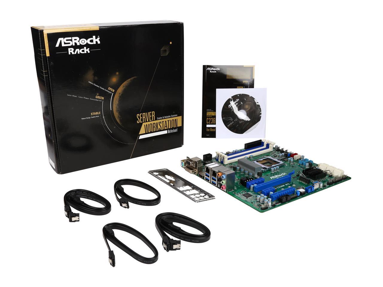 ASRock C236M WS Micro ATX Server Motherboard LGA1151 Intel C236