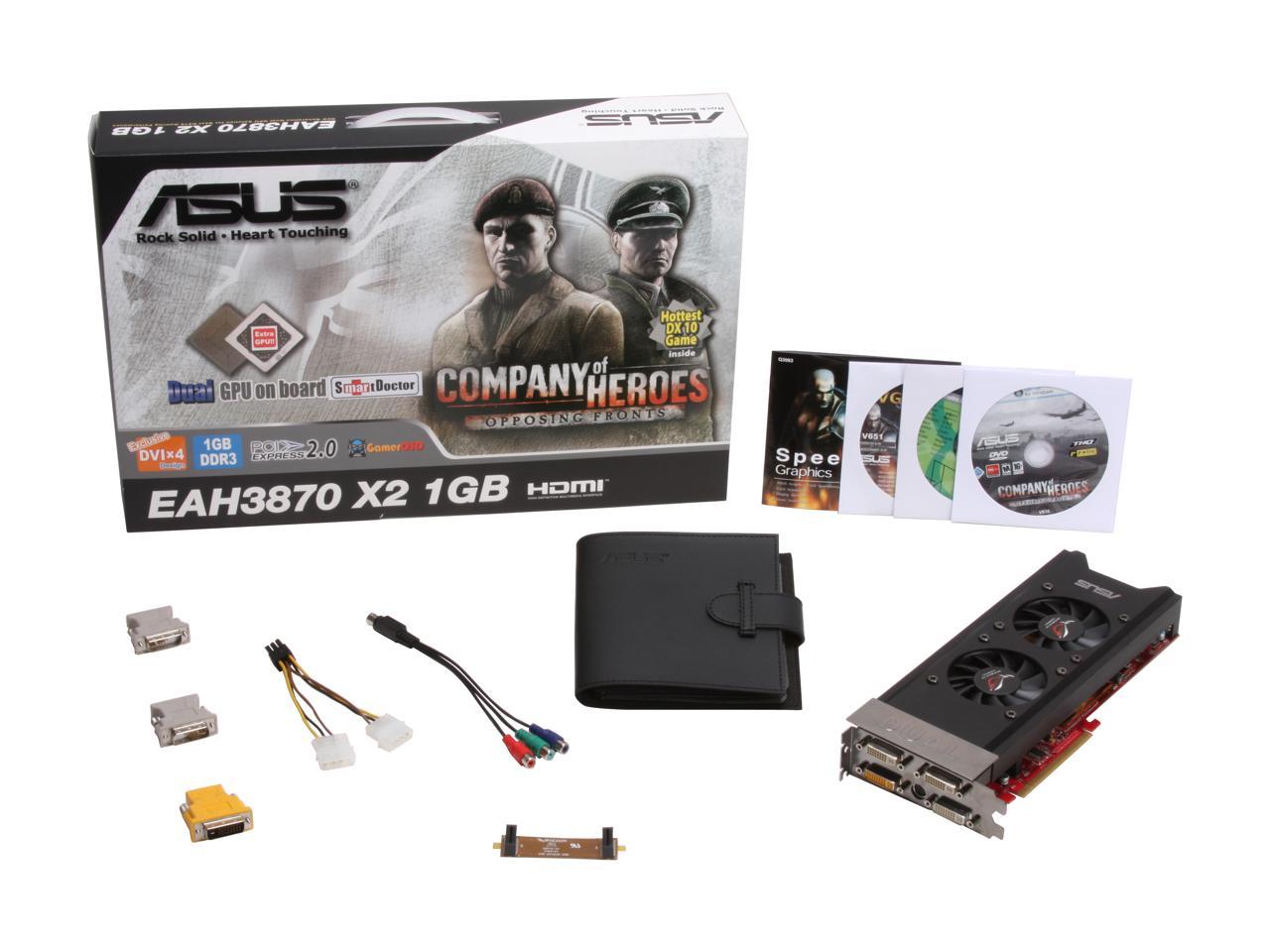 ASUS Radeon HD 3870 X2 DirectX 10.1 EAH3870X2/G/3DHTI/1G 1GB 512-Bit GDDR3 PCI Express 2.0 x16 HDCP Ready CrossFireX Support Video Card