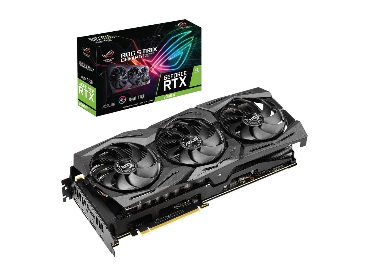 ASUS ROG Strix GeForce RTX 2080 Ti DirectX 12 ROG-STRIX-RTX2080TI-11G-GAMING 11GB 352-Bit GDDR6 PCI Express 3.0 HDCP Ready SLI Support Video Card