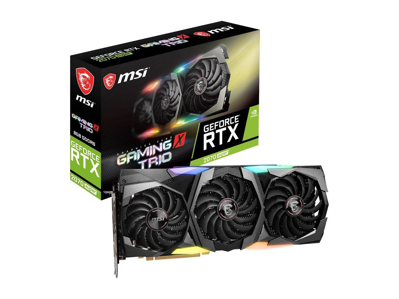 MSI GeForce RTX 2070 SUPER DirectX 12 RTX 2070 SUPER GAMING X TRIO 8GB 256-Bit GDDR6 PCI Express 3.0 x16 HDCP Ready SLI Support Video Card