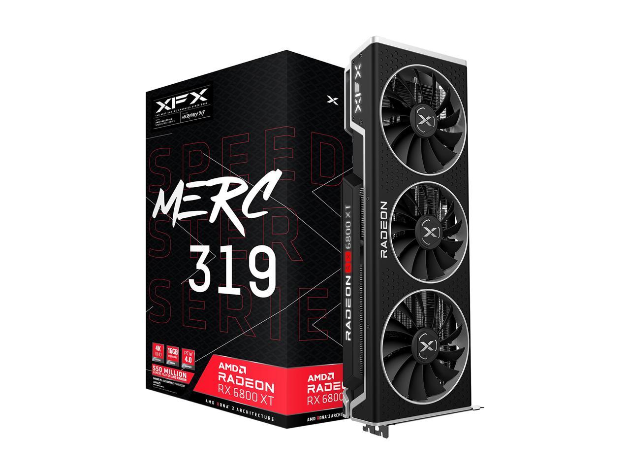 XFX SPEEDSTER MERC319 AMD Radeon RX 6800 XT CORE Gaming Graphics Card with 16GB GDDR6 HDMI 3 x DP, AMD RDNA 2 (RX-68XTALFD9)