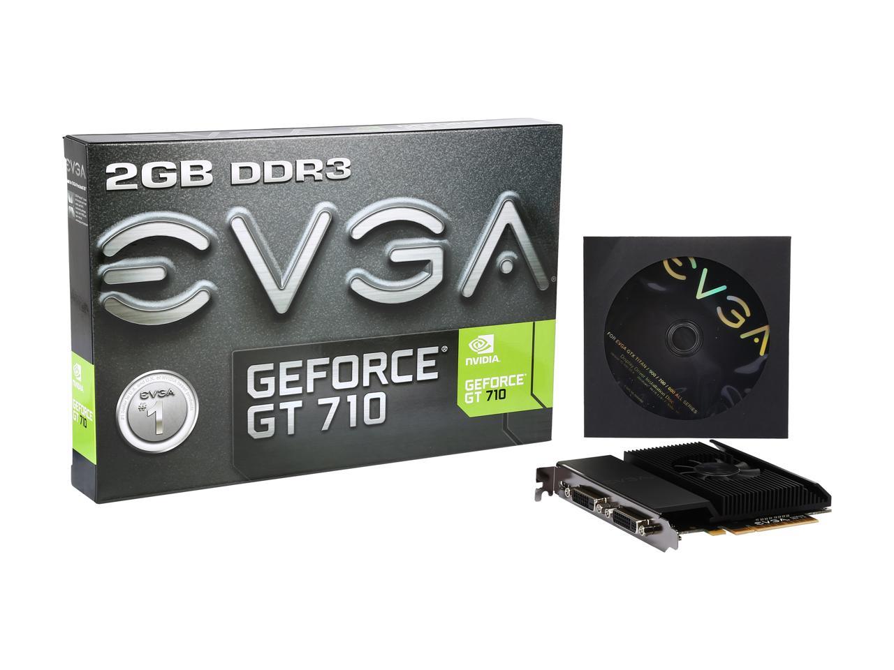 EVGA GeForce GT 710 DirectX 12 02G-P3-2717-KR 2GB 64-Bit DDR3 PCI Express 2.0 Video Card