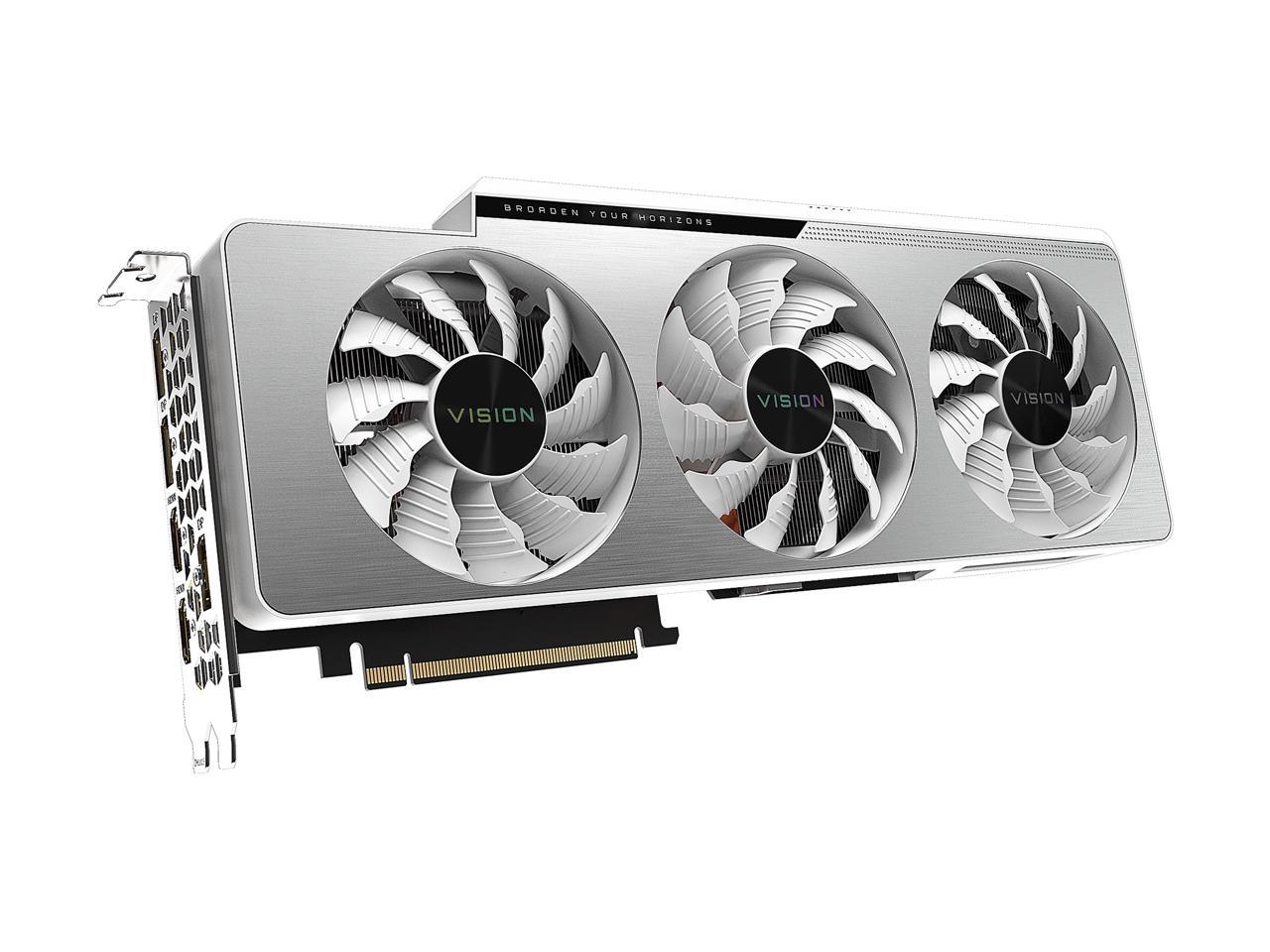 GIGABYTE GeForce RTX 3090 DirectX 12 GV-N3090VISION OC-24GD 24GB 384-Bit GDDR6X PCI Express 4.0 x16 SLI Support ATX Video Card