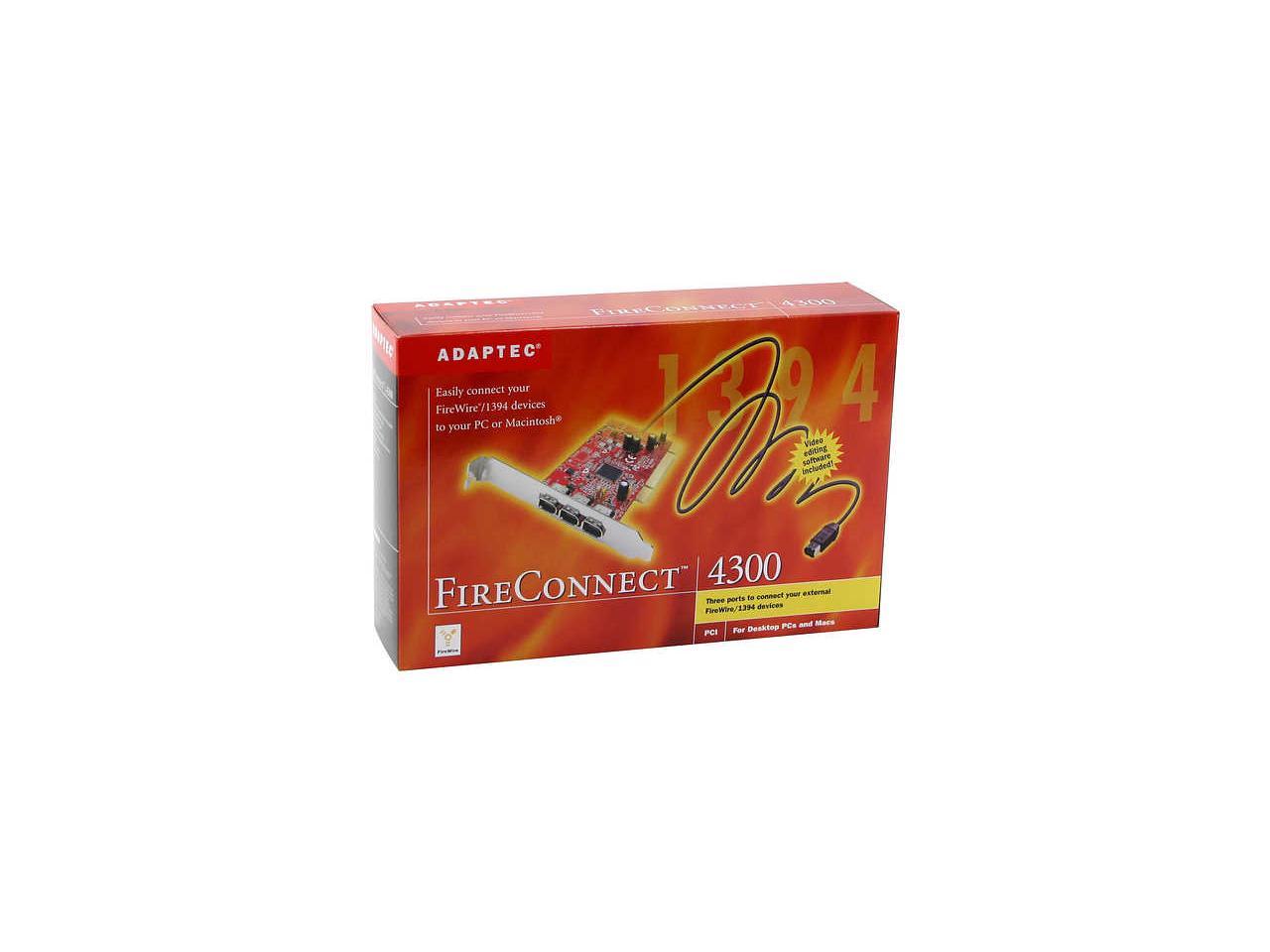 Adaptec Fireconnect 4300 3 Port FireWire Card Model 1890600