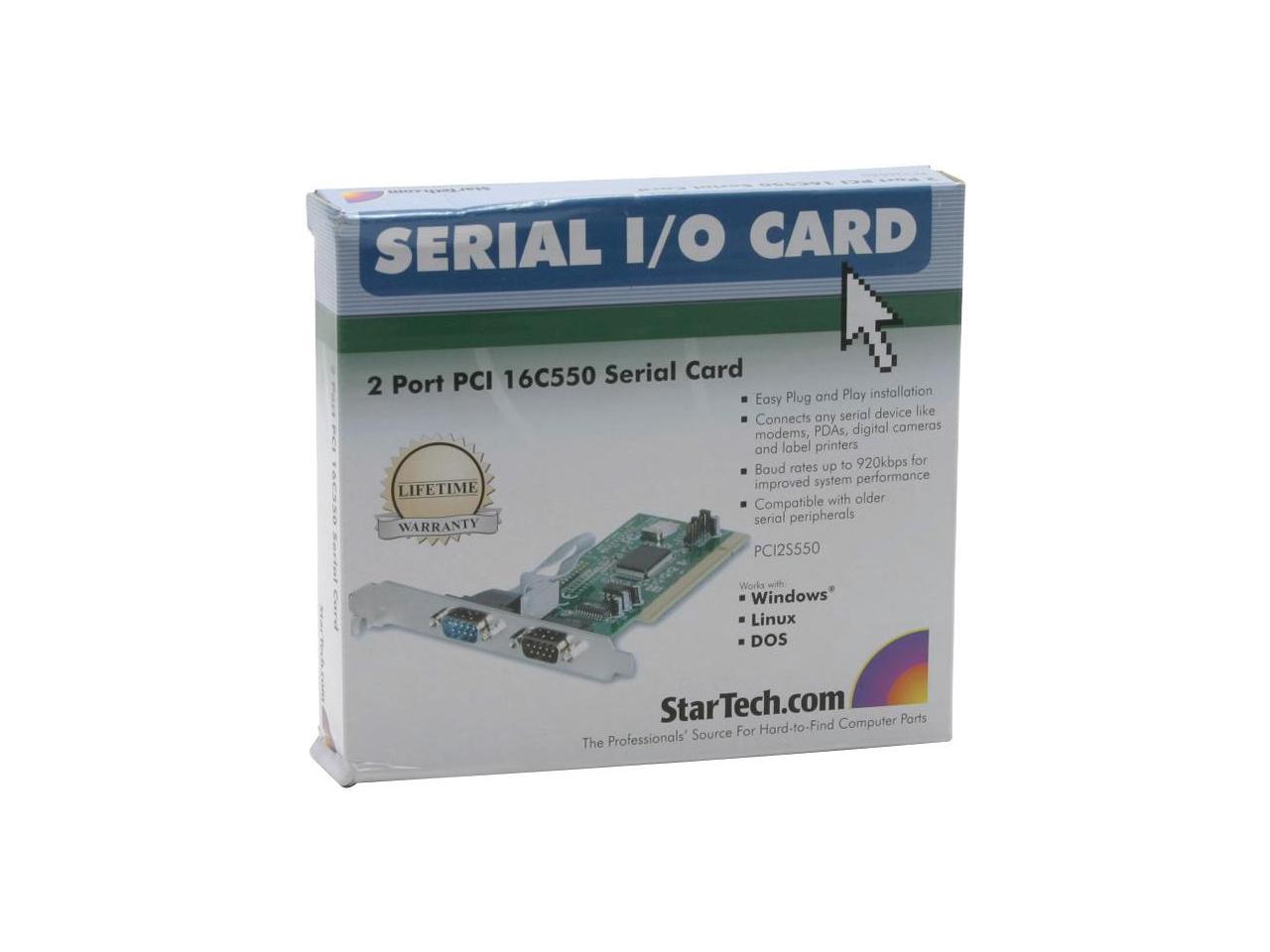 StarTech PCI2S550 2 Port PCI RS232 Serial Adapter Card with 16550 UART
