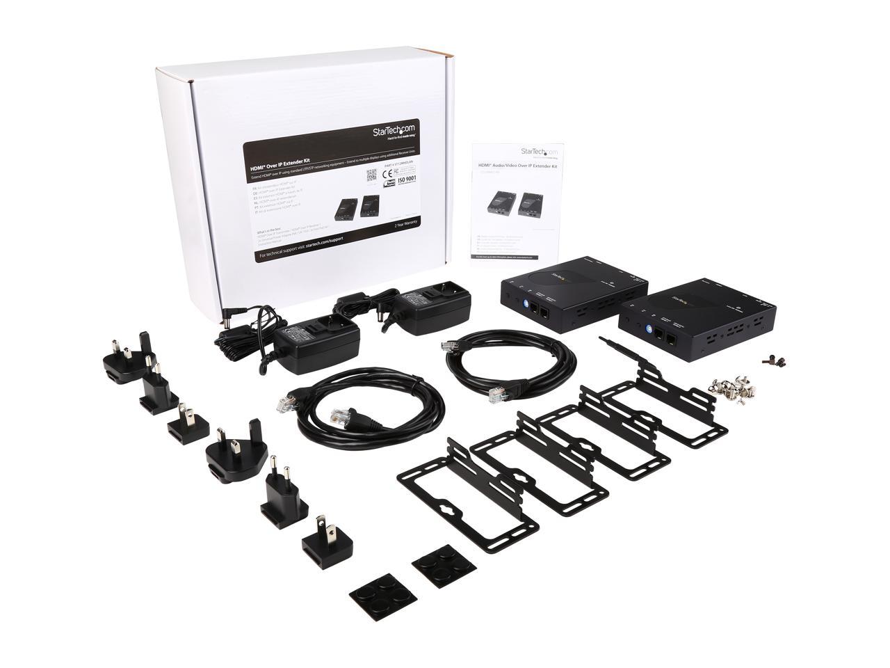 StarTech.com ST12MHDLAN HDMI Video Over IP Gigabit LAN Ethernet Extender Kit - 1080p - HDMI Extender over Cat6 LAN - up to 330 feet (100 meters)