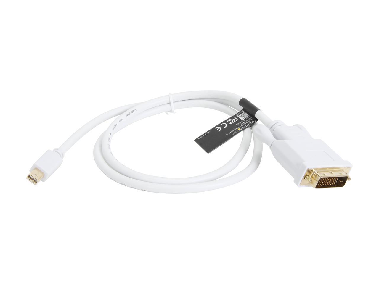 StarTech MDP2DVIMM3W 3 ft Mini DisplayPort to DVI Adapter Converter Cable - Mini DP to DVI 1920x1200 - 1 pack