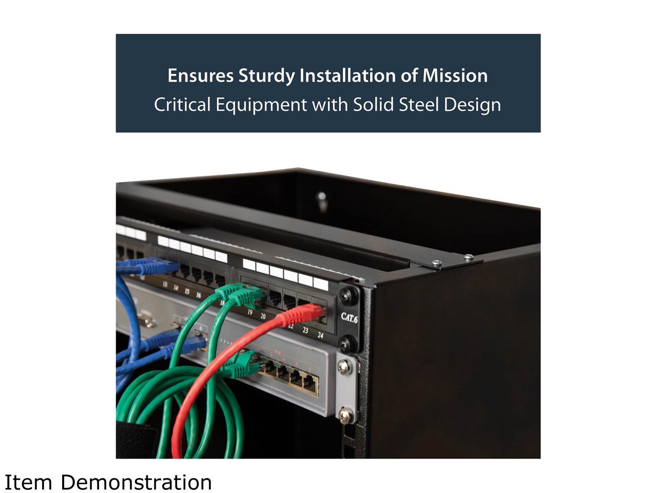StarTech.com WALLMNT12 12U Wall-Mount Bracket for Shallow Rack-Mount Equipment - Solid Steel - 12U