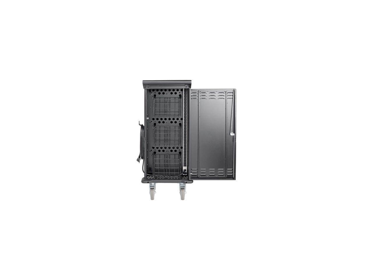 Tripp Lite 21-Port AC Mobile Charging Cart Storage Station for Chromebooks, iPads, Laptops, Tablets, Black (CSC21AC)