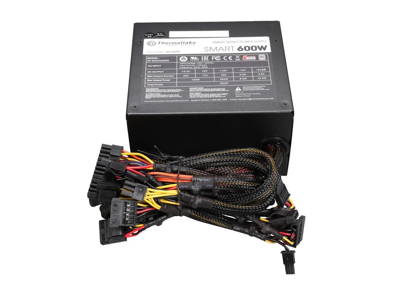 Thermaltake Smart Series 600W SLI / CrossFire Ready Continuous Power ATX12V V2.3 / EPS12V 80 PLUS Certified Active PFC Power Supply Haswell Ready PS-SPD-0600NPCWUS-W