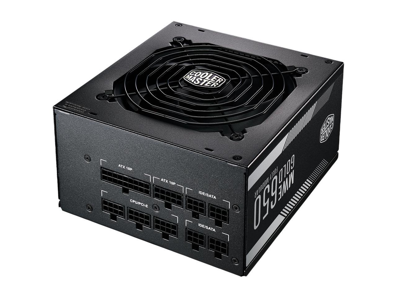 Cooler Master MWE Gold 650 Watt Fully Modular, Compact, Silent Fan 80 PLUS Gold Power Supply, MPY-6501-AFAAG-US