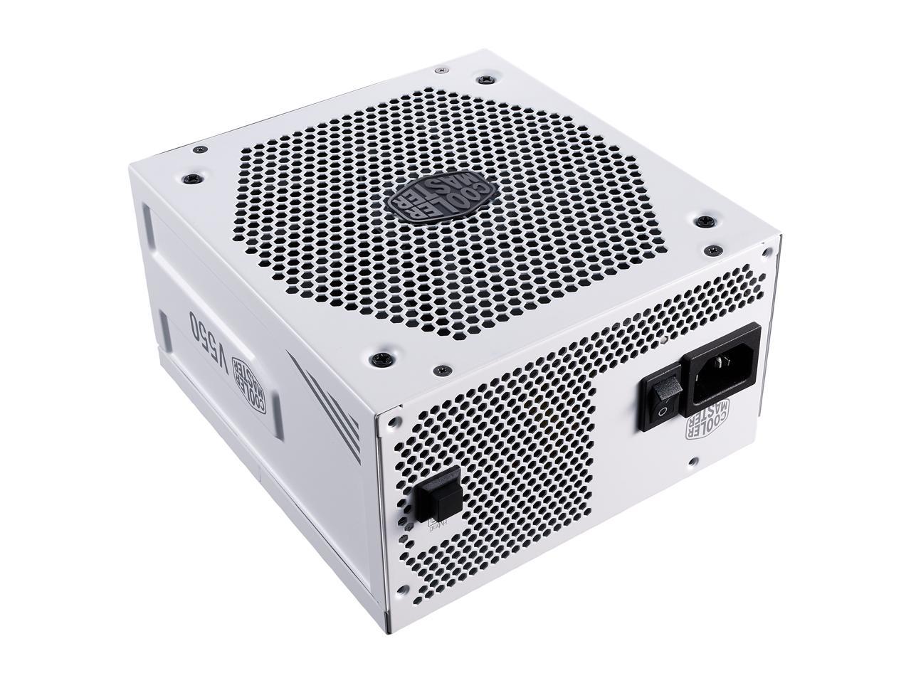 Cooler Master V550 Gold White Edition V2 Full Modular, 550W, 80+ Gold Efficiency, Semi-fanless Operation, 16AWG PCIe High-efficiency Cables, 10 Year Warranty