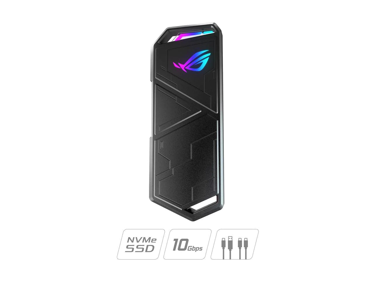 ASUS ROG STRIX Arion Aluminum Alloy M.2 NVMe SSD External Portable Enclosure Case Adapter, USB 3.2 Gen 2 Type-C (10 Gbps), USB-C to C and USB-C to A Cables, Fits PCIe 2280/2260/2242/2230 M Key/B+M Key