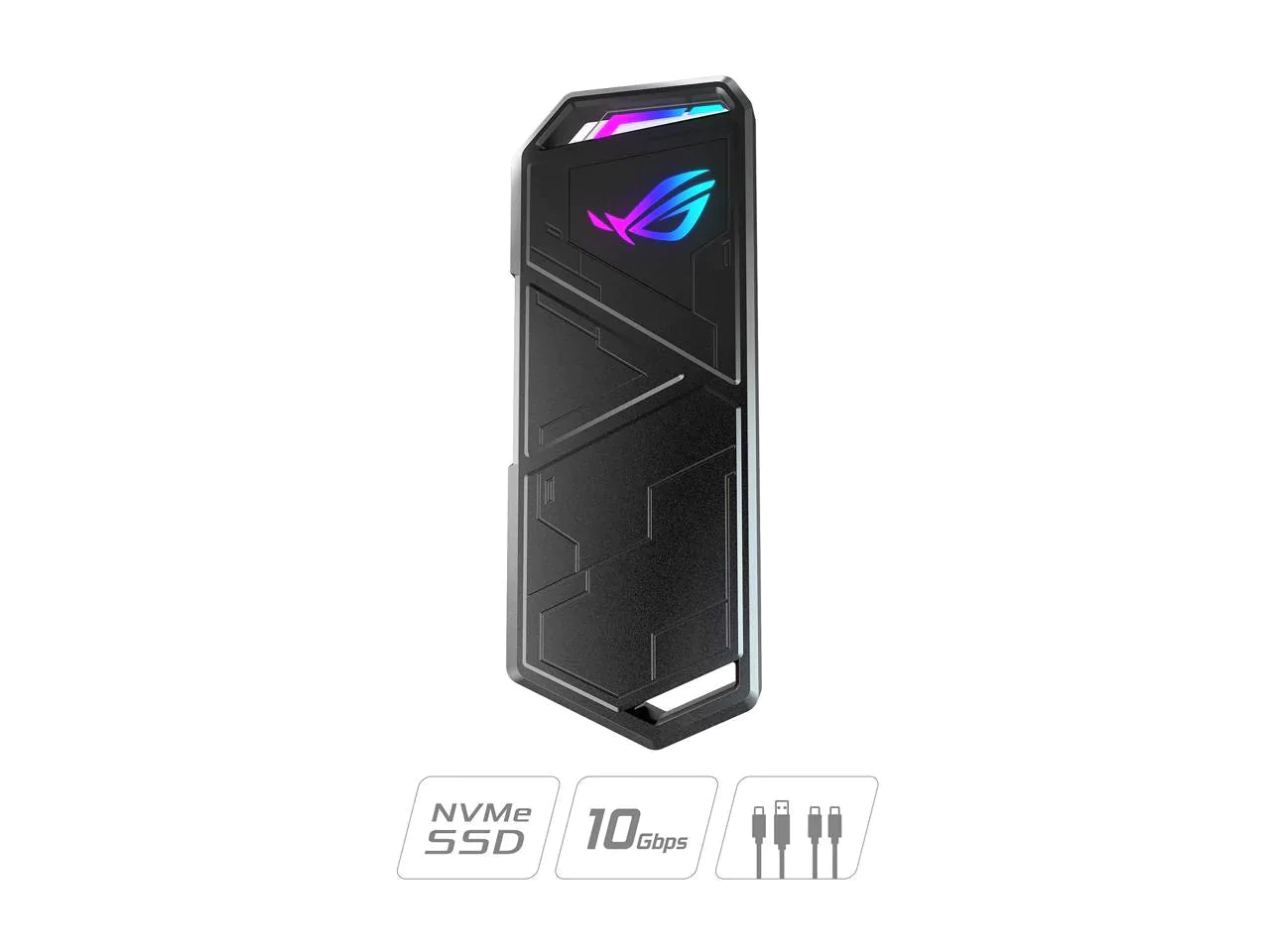 ASUS ROG STRIX Arion Aluminum Alloy M.2 NVMe SSD External Portable Enclosure Case Adapter, USB 3.2 Gen 2 Type-C (10 Gbps), USB-C to C and USB-C to A Cables, Fits PCIe 2280/2260/2242/2230 M Key/B+M Key