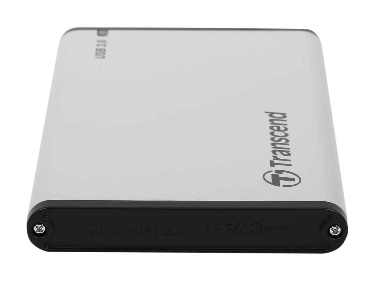Transcend TS0GSJ25S3 2.5" Silver SATA III 6Gb/s USB 3.1 Gen 1 (backward compatible with USB 2.0) External Enclosure
